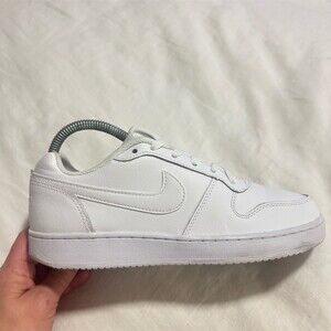 Nike Ebernon Low Womens Sneakers Triple White Size 8 Lace Up Low Top